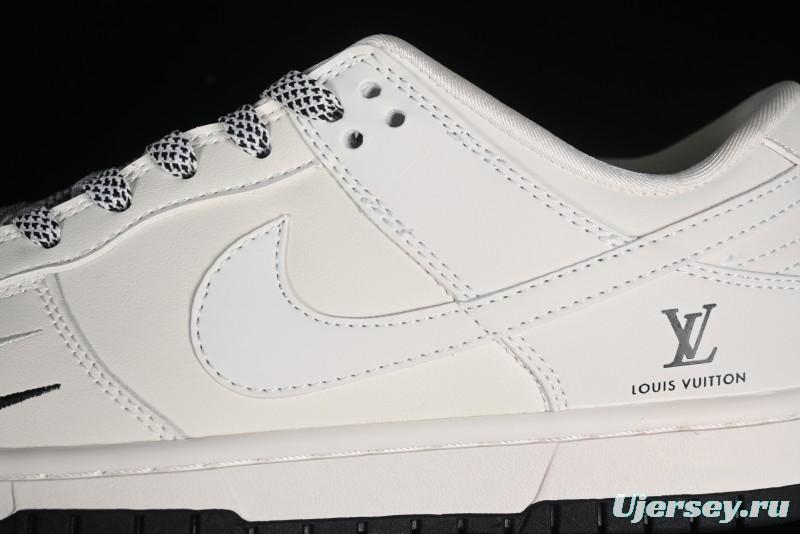 Nike SB Dunk Low LV Collaboration - Double Swoosh Beige Black Anniversary High-End Custom Low-Top Casual Sneakers - XX2025-307