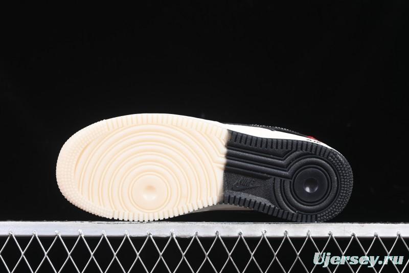 Nike Air Force 1 '07 Low Stussy Collaboration Year of the Snake Limited Edition Black Snake Dual-Color Casual Sneakers - HH7518-034