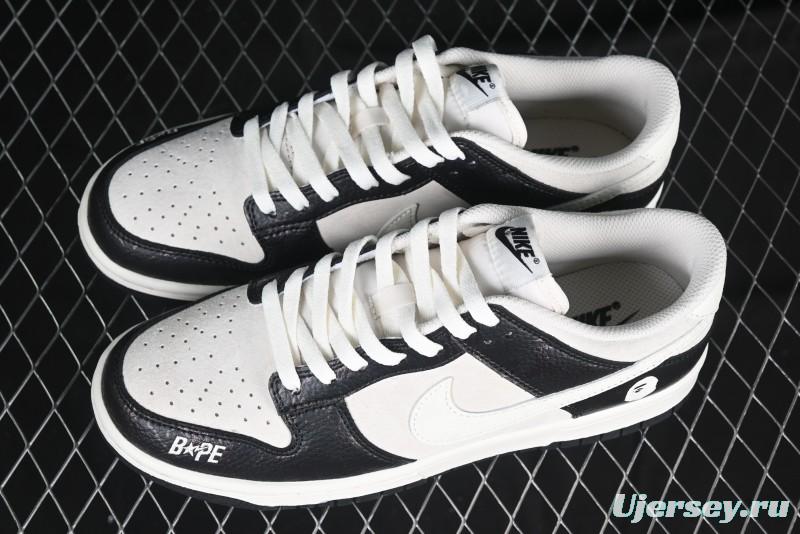 Nike SB Dunk Low BAPE Collaboration Splatter Pig Eight White Hook Anniversary High-End Custom Low-Top Casual Sneakers - DJ2024-053