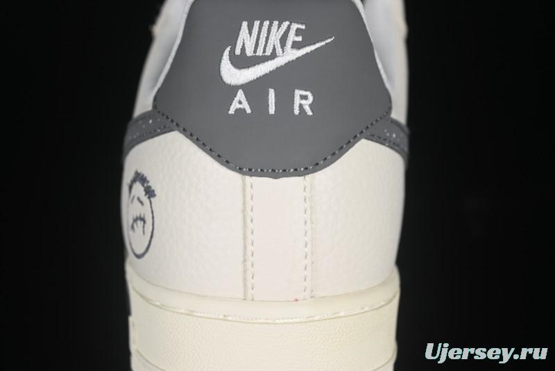 Nike Air Force 1 '07 Low Casual Sneakers in Light Grey with Custom Hardware - DF0188-036