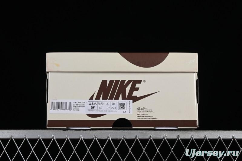 Nike Travis Scott x Air Jordan 1 Low OG AJ1 Reverse Swoosh Sneakers - DM7866-600