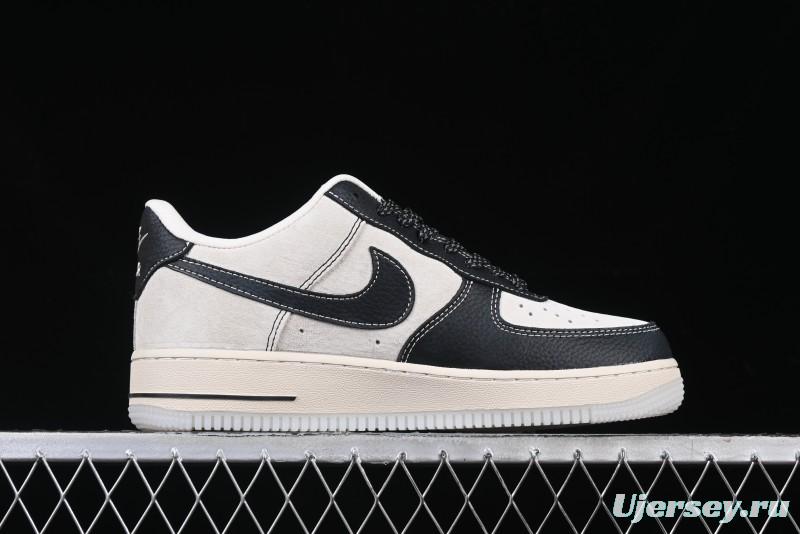 Nike Air Force 1 '07 Low Moncler Collaboration - Black Lychee Grain Pigskin Low-Top Casual Sneakers - CH6336-514