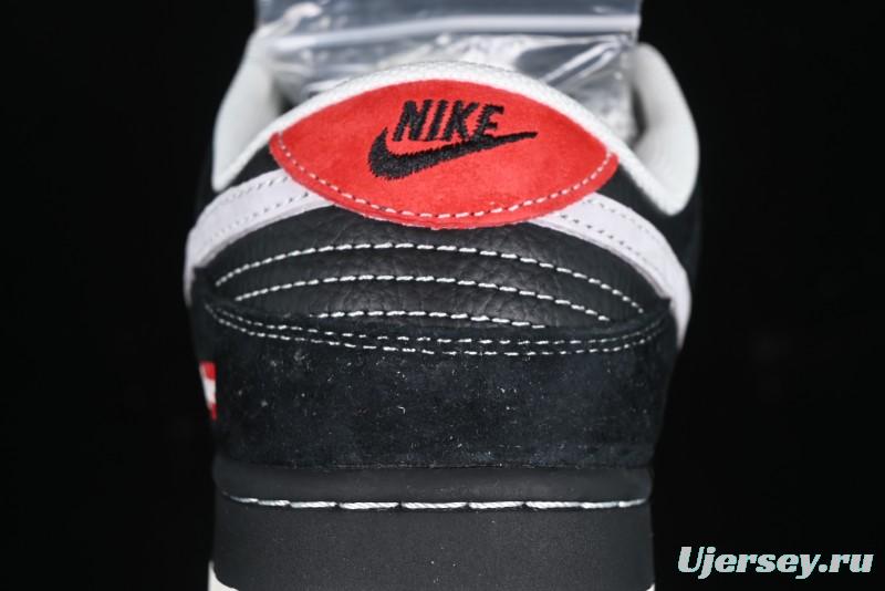 Nike SB Dunk Low Supreme Collaboration Black Grey Swoosh Anniversary Custom Low-Top Casual Skate Shoes - XS1086-011
