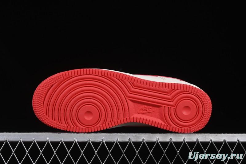 Nike Air Force 1 '07 Low Stussy Collaboration Beige Deep Orange Low-Top Casual Sneakers - DF0188-031