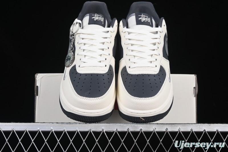 Nike Air Force 1 '07 Low Stussy Collaboration - Light Grey Triple Swoosh Low-Top Casual Sneakers - KK1988-037