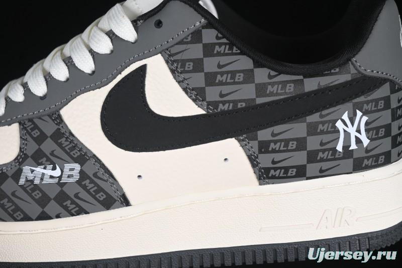 Nike Air Force 1 '07 Low MLB Collaboration Dark Checkered Beige Low-Top Casual Sneakers - DF0188-038