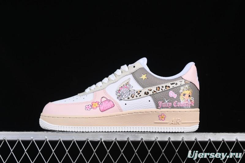 Nike Air Force 1 '07 Low Leopard Print Skeleton Custom Casual Sneakers - TY0103-222