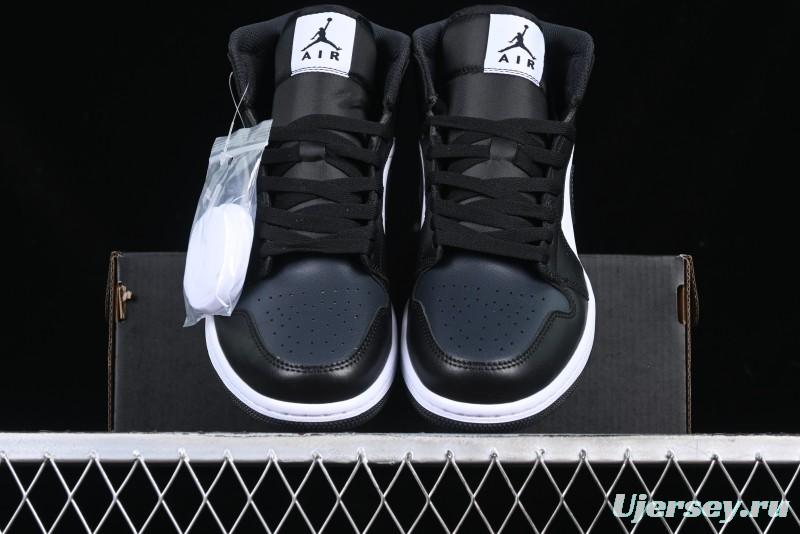 Nike Air Jordan 1 Mid AJ1 Basketball Shoes in Black White Gray - DQ8426-010