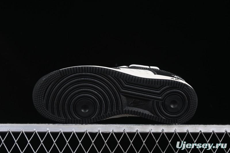 Nike Air Force 1 '07 Low Stussy Collaboration Black White Lace-Up Low-Top Casual Sneakers - SJ1198-108