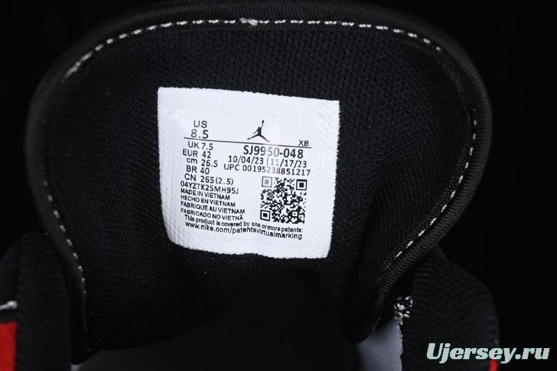 Nike Air Jordan 1 Low Stussy Collaboration - Black Red Custom High-End Retro Basketball Shoes - SJ9950-048