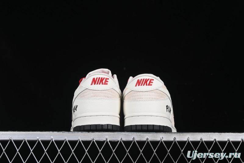 Nike SB Dunk Low Comme des Garcons Play Heart White Anniversary Custom Low-Top Casual Skate Shoes - DJ2024-052