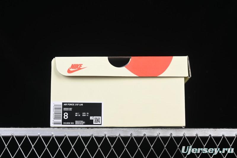 Nike Air Force 1 '07 Low Stussy Collaboration Pig Skin Swoosh Logo Low-Top Casual Sneakers - XS1958-501