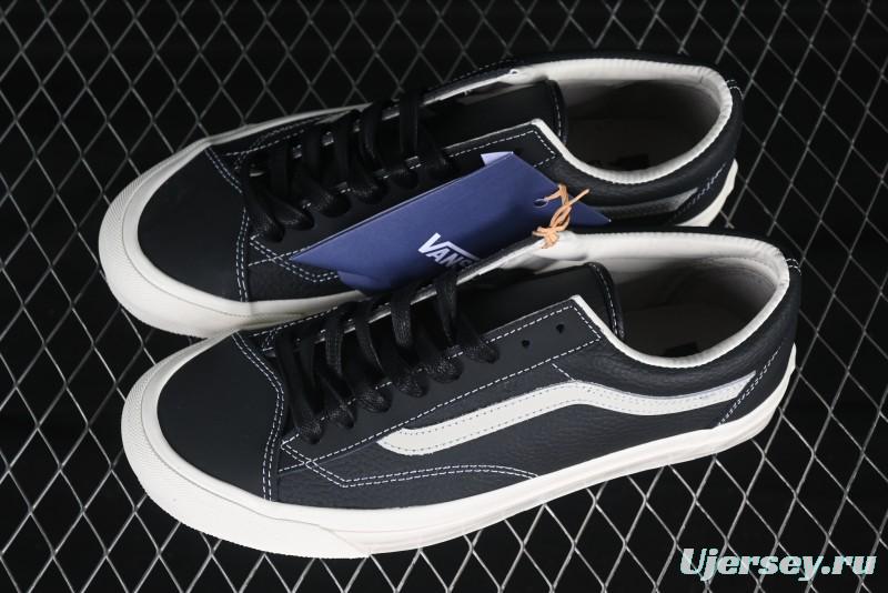 Vans Premium Old Skool 36 Full-Grain Leather Retro Skate Shoes - VN000D57BLK