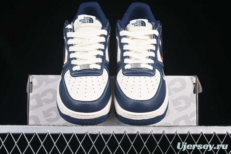 Nike Air Force 1 '07 Low The North Face Collaboration Blue Red Double Swoosh Casual Sneakers - XS1958-521