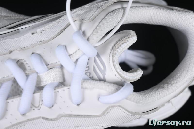 Balenciaga Monday Leather Round Toe Lace-Up Low-Top Lifestyle Sneakers - WDTSC9110