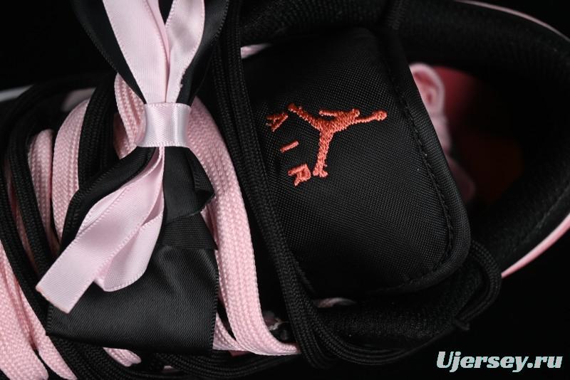 Nike Air Jordan 1 Low AJ1 Retro Basketball Shoes with Black Pink Bow Design - DX4374-008