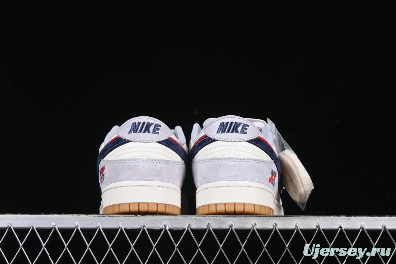 Nike SB Dunk Low UN Collaboration Anniversary Edition Custom Lifestyle Sneakers with Black Swoosh and Gum Sole - DM6868-032