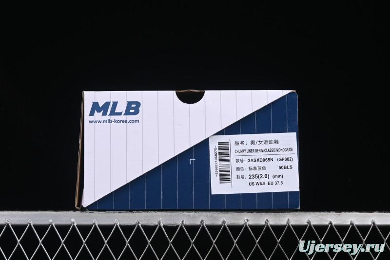 New York Yankees Chunky Liner Mid Denim Monogram Platform Sandals - 3ASXD065N50BLS