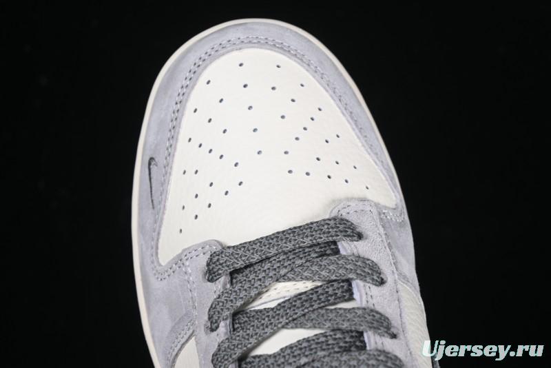 Nike SB Dunk Low The North Face Collaboration Double Swoosh Grey Pigskin Anniversary Edition Custom Low-Top Casual Skate Shoes - XX3168-009