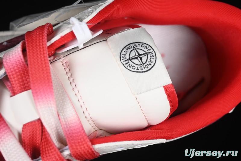 Nike Travis Scott x Fragment Design x Air Jordan 1 Low OG SP AJ1 Stone Island Collaboration Pomegranate Red Low-Top Casual Sneakers - CF3688-077