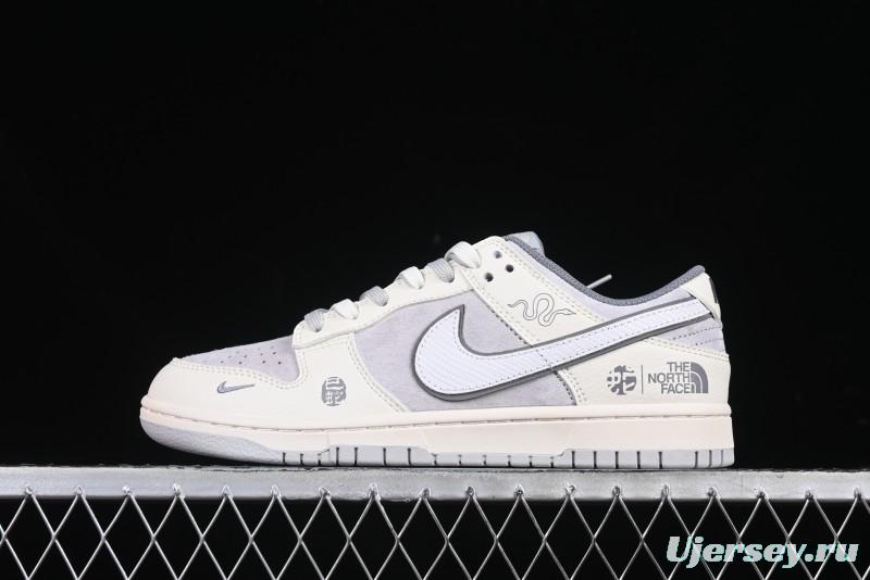 Nike SB Dunk Low The North Face Year of the Snake Light Grey Hook Anniversary Custom Low-Top Casual Skate Shoes - DM6868-007