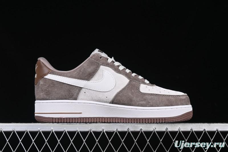 Nike Air Force 1 '07 Low Bape Collaboration Brown White Swoosh Low-Top Casual Sneakers - KK1988-035