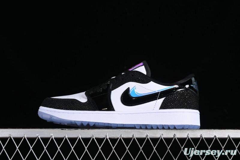 Nike Air Jordan 1 Low Golf AJ1 Golf Shoes with Laser Leather Black Double Hook - FZ4159-100