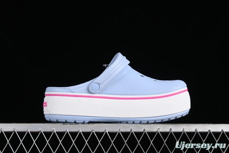 Crocs Crocband Platform Rainbow Comfortable Thick-Soled Clogs - B.D4