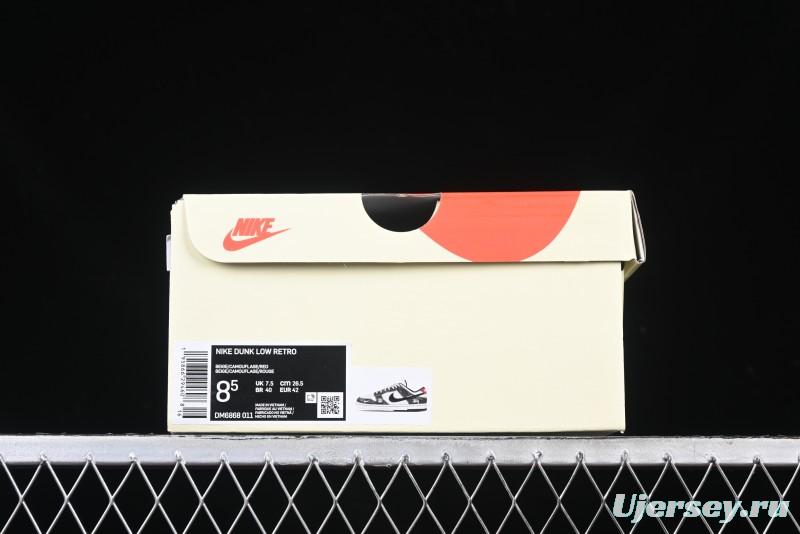 Nike SB Dunk Low Stussy Collaboration - Camo Black Swoosh Anniversary High-End Custom Low-Top Casual Sneakers - DM6868-011