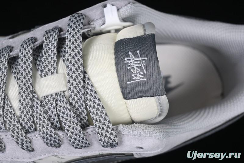 Nike Air Force 1 '07 Low Stussy Collaboration - Pig Grey Swoosh Low-Top Casual Sneakers - XZ3318-066