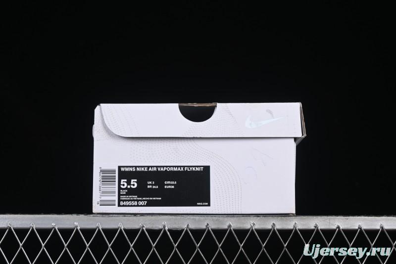 Nike Vapormax Flyknit Breathable Casual Running Shoes with Full-Length Air Cushion - 849558-007