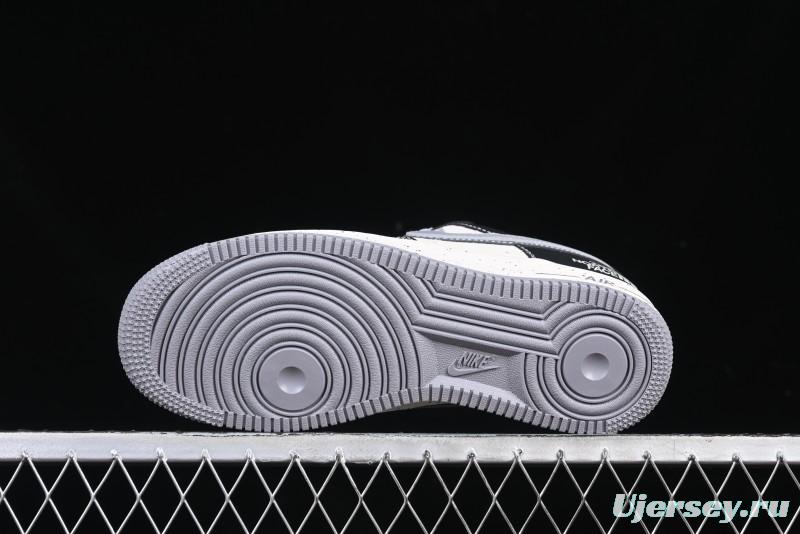 Nike Air Force 1 '07 Low The North Face Collaboration Black Grey Double Swoosh Casual Sneakers - DM6688-020