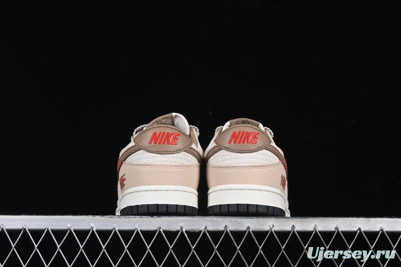 Nike SB Dunk Low Anniversary Edition Dark Swoosh Brown White Custom Low-Top Casual Skate Shoes - DJ2024-071