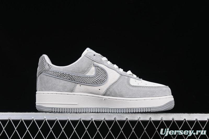 Nike Air Force 1'07 Low The North Face Collaboration Pig Grey Snake Print Low-Top Casual Sneakers - DF0188-027