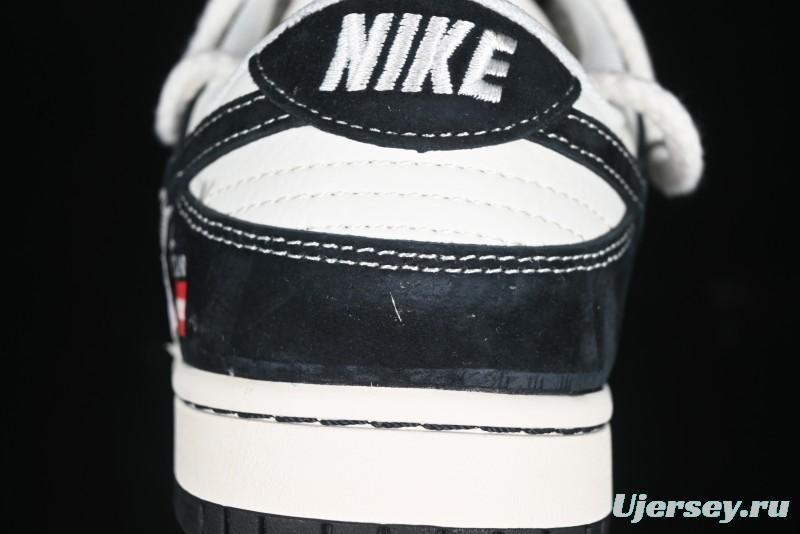 Nike SB Dunk Low Supreme x Stone Island Triple Collaboration Strap Patch Black Swoosh Anniversary Custom Low-Top Casual Skate Shoes - YX5066-202