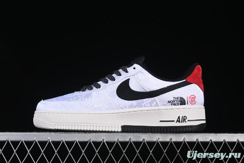 Nike Air Force 1 '07 Low North Face Edison Chen Collaboration White Silk Dual-Tone Casual Sneakers - DM6868-054