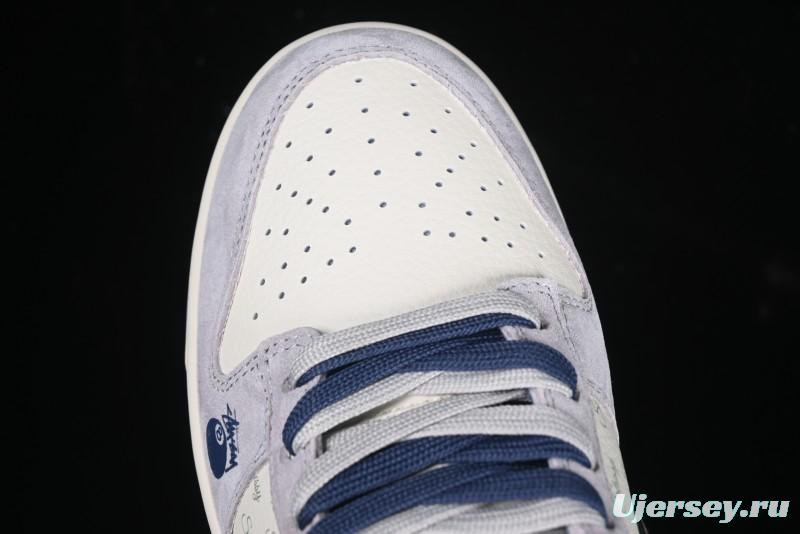 Nike SB Dunk Low Stussy Collaboration Black Burgundy Swoosh Anniversary Custom Low-Top Casual Skate Shoes - DM6868-022