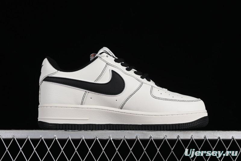 Balenciaga x Nike Air Force 1 '07 Low Triple Swoosh Beige Black Casual Shoes - FR0538-090
