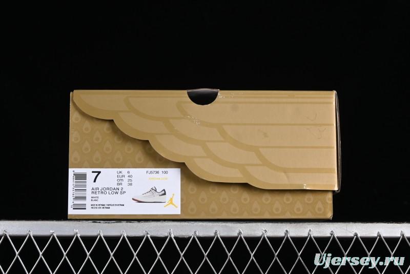 Nike Air Jordan 2 Retro AJ2 Low Top Basketball Shoes with Phoenix Embroidery Dragon Year Limited Edition - FJ5736-100