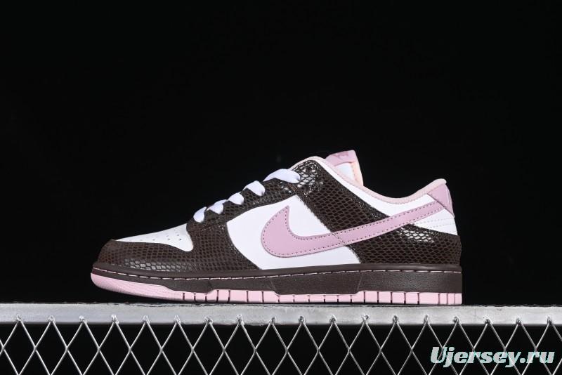 Nike Dunk Low Retro Sneakers in Grey Purple Snakeskin Leather - HV6932-299