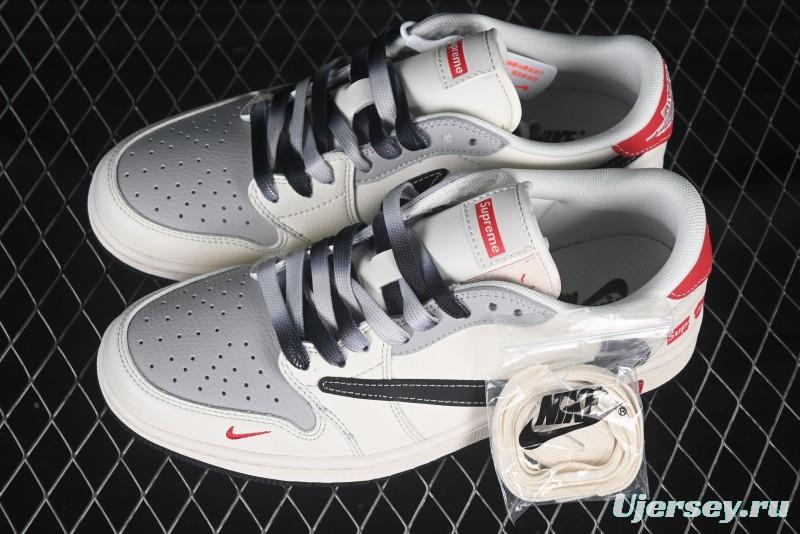 Nike Travis Scott x Fragment Design x Air Jordan 1 Low OG SP AJ1 Supreme Collaboration Sneakers - XS6089-510