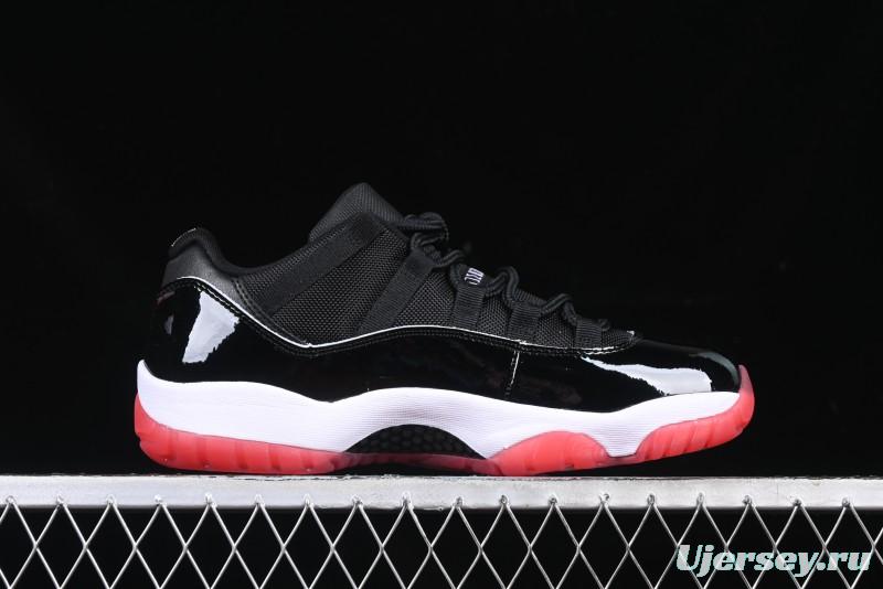 Nike Air Jordan 11 Low Bred Basketball Shoes with Patent Leather and Carbon Fiber - FV5104-006