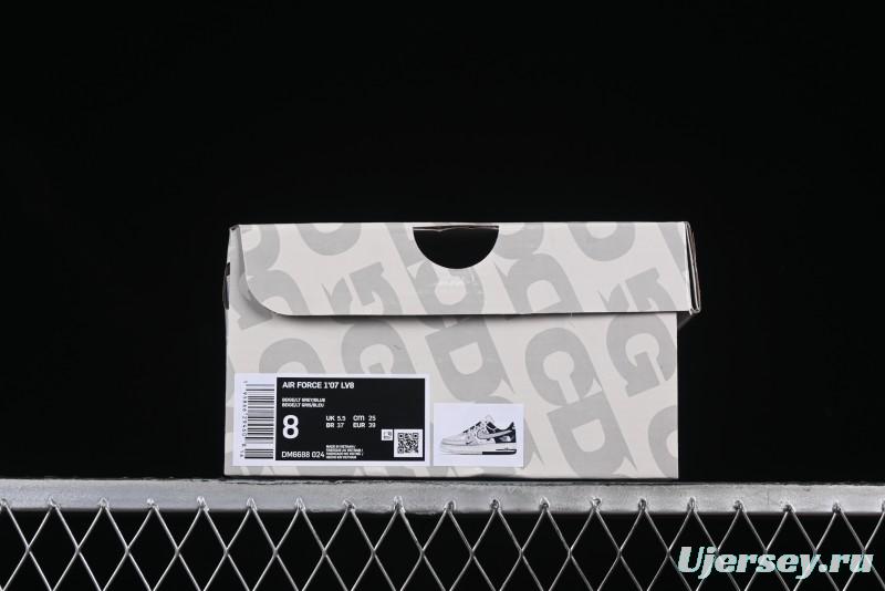 Nike Air Force 1 '07 Low The North Face Collaboration Grey Blue Lace-Up Low-Top Casual Sneakers - DM6688-024