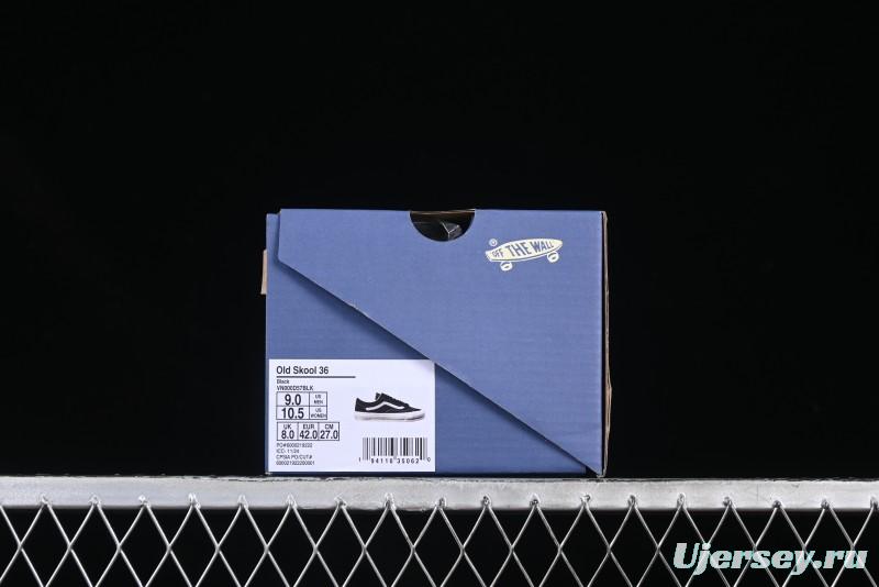 Vans Premium Old Skool 36 Full-Grain Leather Retro Skate Shoes - VN000D57BLK