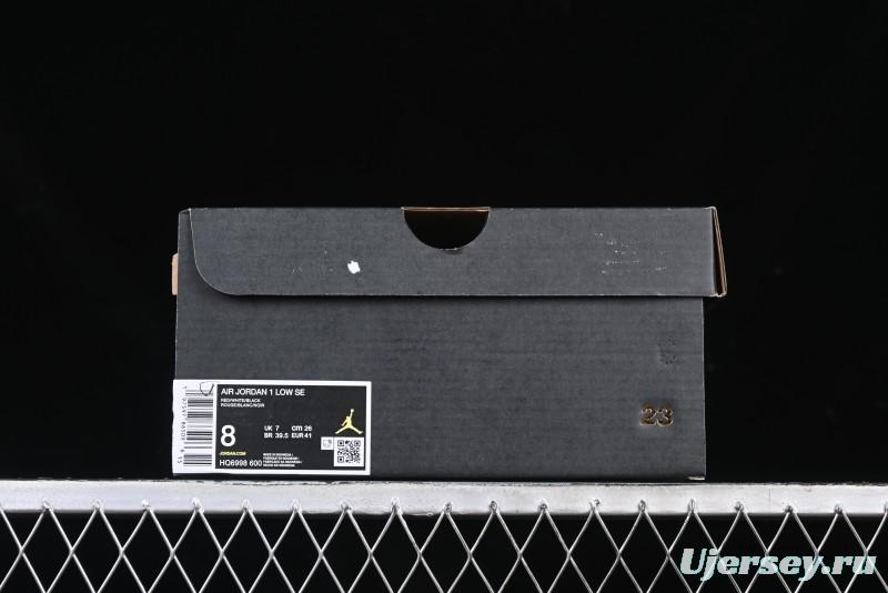 Nike Air Jordan 1 Low AJ1 White Red Black Hook Casual Sneakers - HQ6998-600