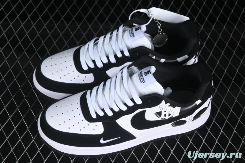 Nike Air Force 1 '07 Low Burberry Collaboration Black White Cow Print Casual Sneakers - DF0188-029