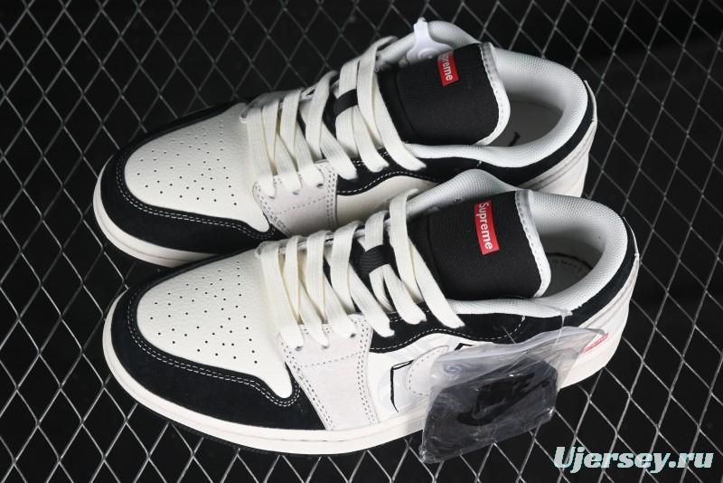 Nike Air Jordan 1 Low Supreme Collaboration Spider Custom High-End Retro Basketball Shoes - XS6086-007