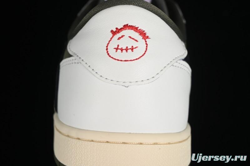 Nike Travis Scott x Air Jordan 1 Low OG AJ1 Reverse Swoosh Sneakers - DM7866-200