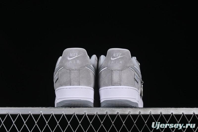 Nike Air Force 1 '07 Low Chrome Hearts Collaboration Silver Grey Low-Top Casual Sneakers - FZ0188-032