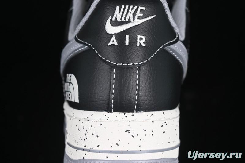 Nike Air Force 1 '07 Low The North Face Collaboration Black Grey Double Swoosh Casual Sneakers - DM6688-020